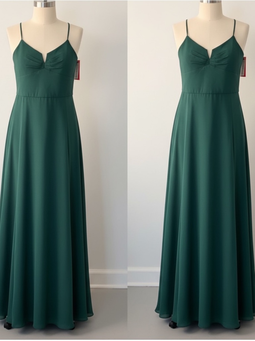 David's Bridal | Dresses | Davids Bridal Dark Green Cowl Neck Spaghetti Strap Maxi Dress